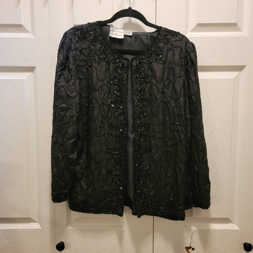 Life & Style‎ Fashion Black Beaded Jacket 1XL